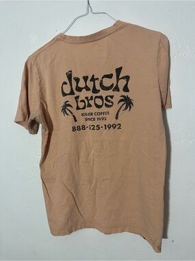 Dutch Bros Peach Short-Sleeve Logo Tee 100% Cotton Killer Coffee Collectible